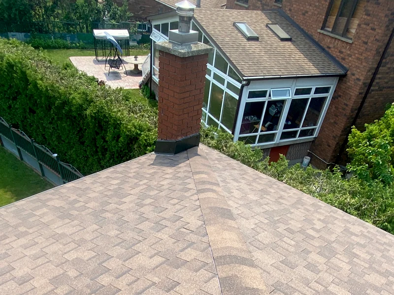 Rooftop view from on the roof of a Stoney Creek, Ontario roof replacement